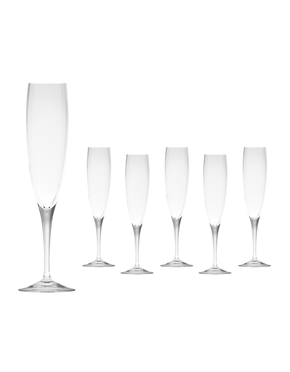 Optic chamapagne glass, 200 ml – set of 6 glasses